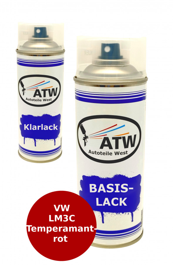 Autolack für VW LM3C Temperamantrot+400ml Klarlack Set